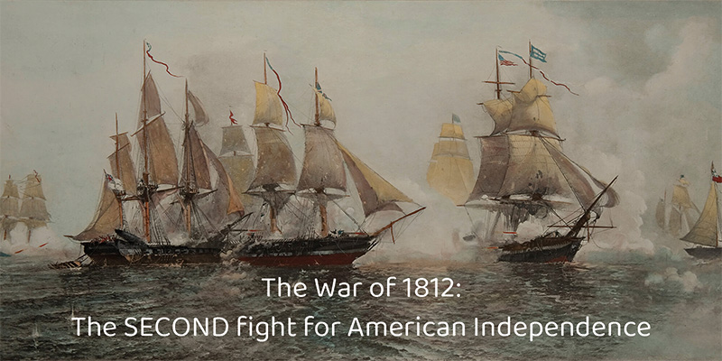 Watercolour painting of US naval ships in the War of 1812